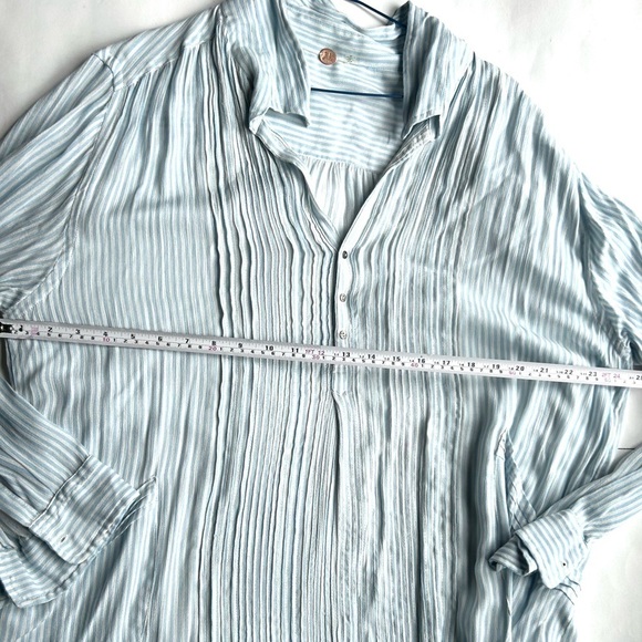 Free People FP ONE Waverley Stripe Tunic stripe blue white size medium - Picture 7 of 14